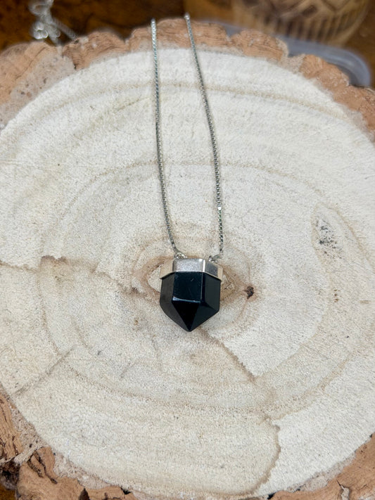 Silver 925 Black Obsidian necklace