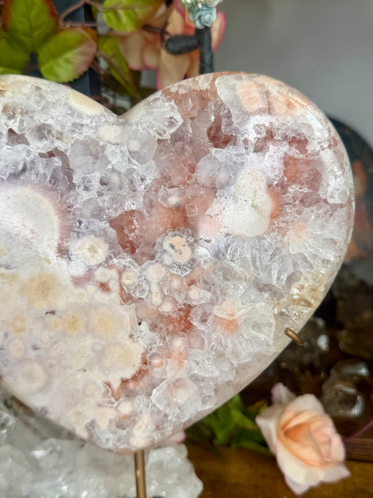 Pink Amethyst Heart with Stand | 1.49kg