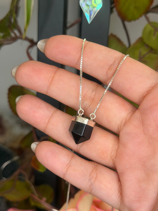 Silver 925 Black Obsidian necklace