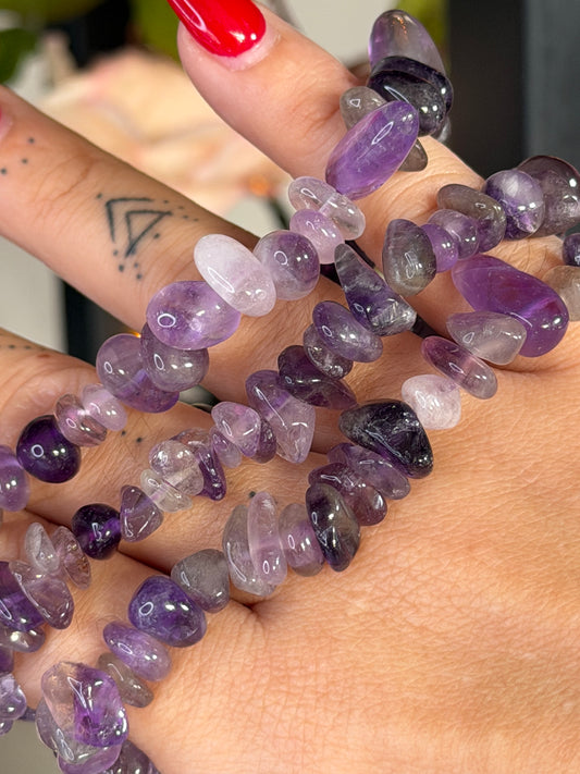 Elasticated Amethyst Bracelet