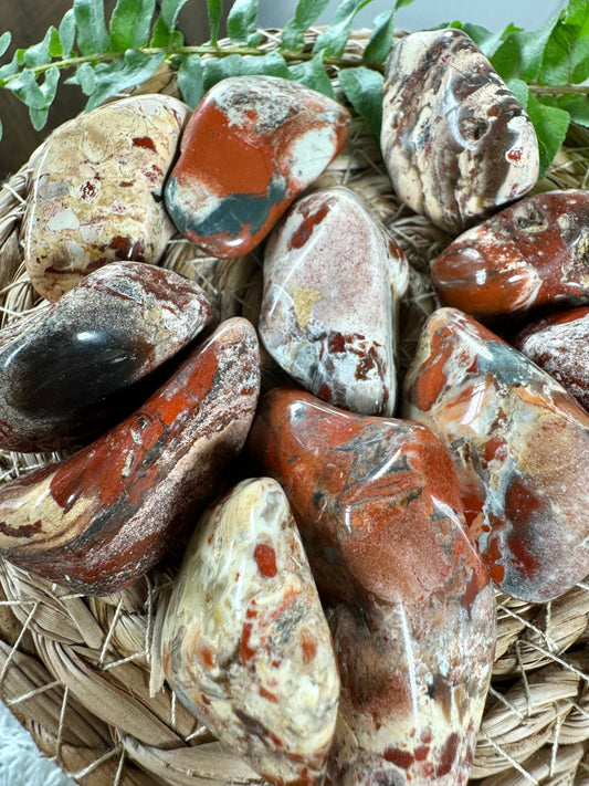 Brec Jasper Light Tumbles | Medium & Large sizes - Intuitively Chosen - The Crystal Valley