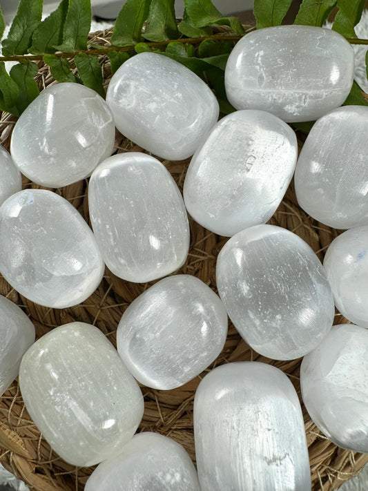 High Quality Selenite Tumbles | Medium / Large Sizes - Intuitively Chosen - The Crystal Valley