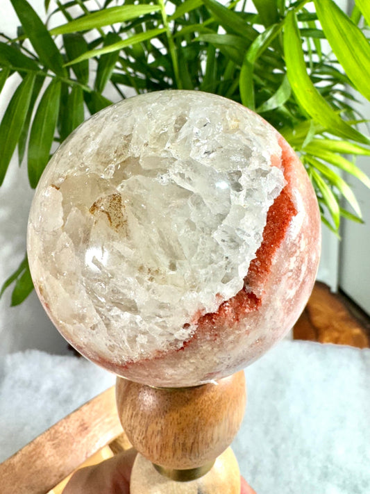 Pink Amethyst & Quartz Sphere | 560g - The Crystal Valley