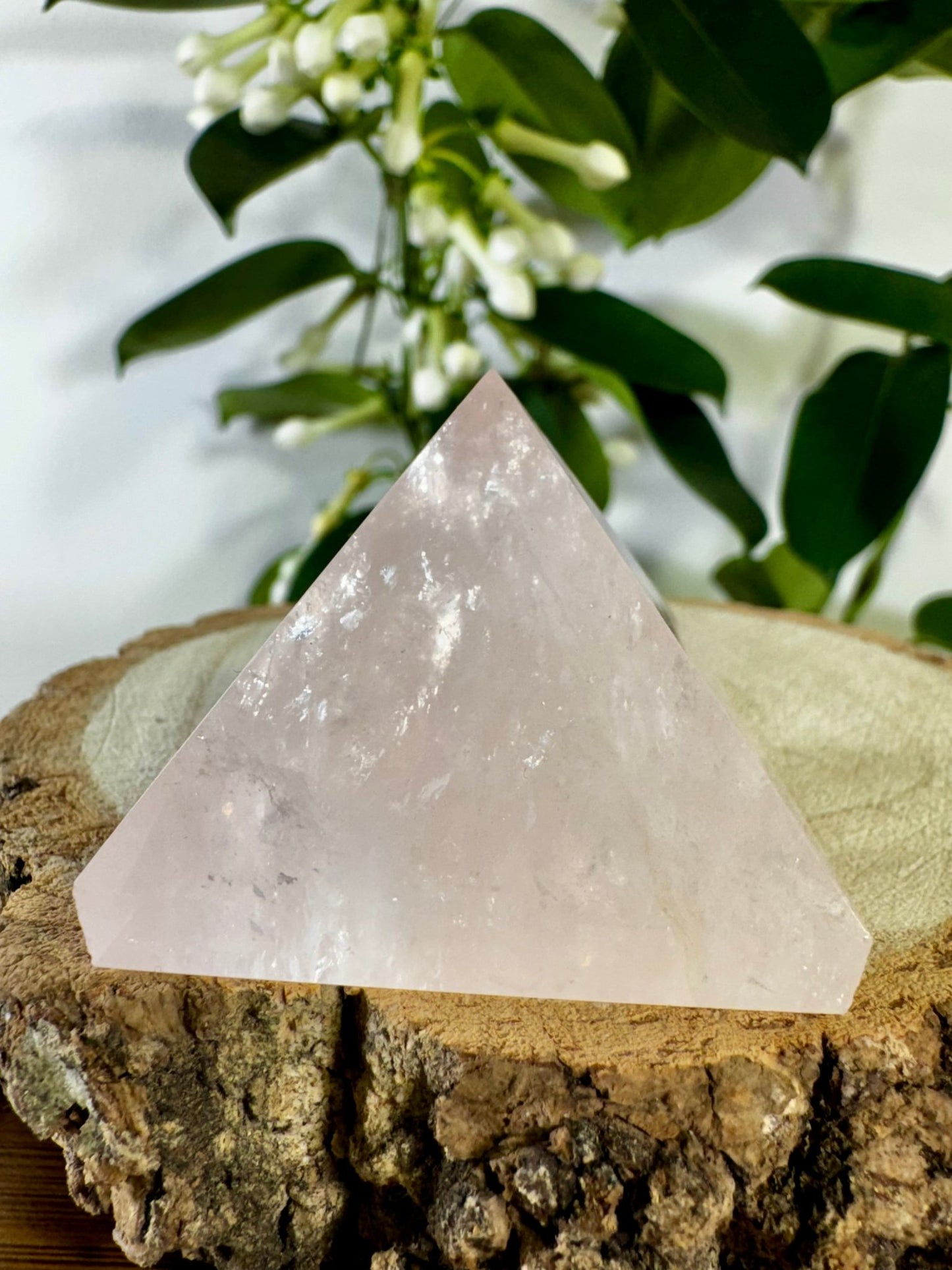 Rose Quartz Pyramid | 80g - The Crystal Valley