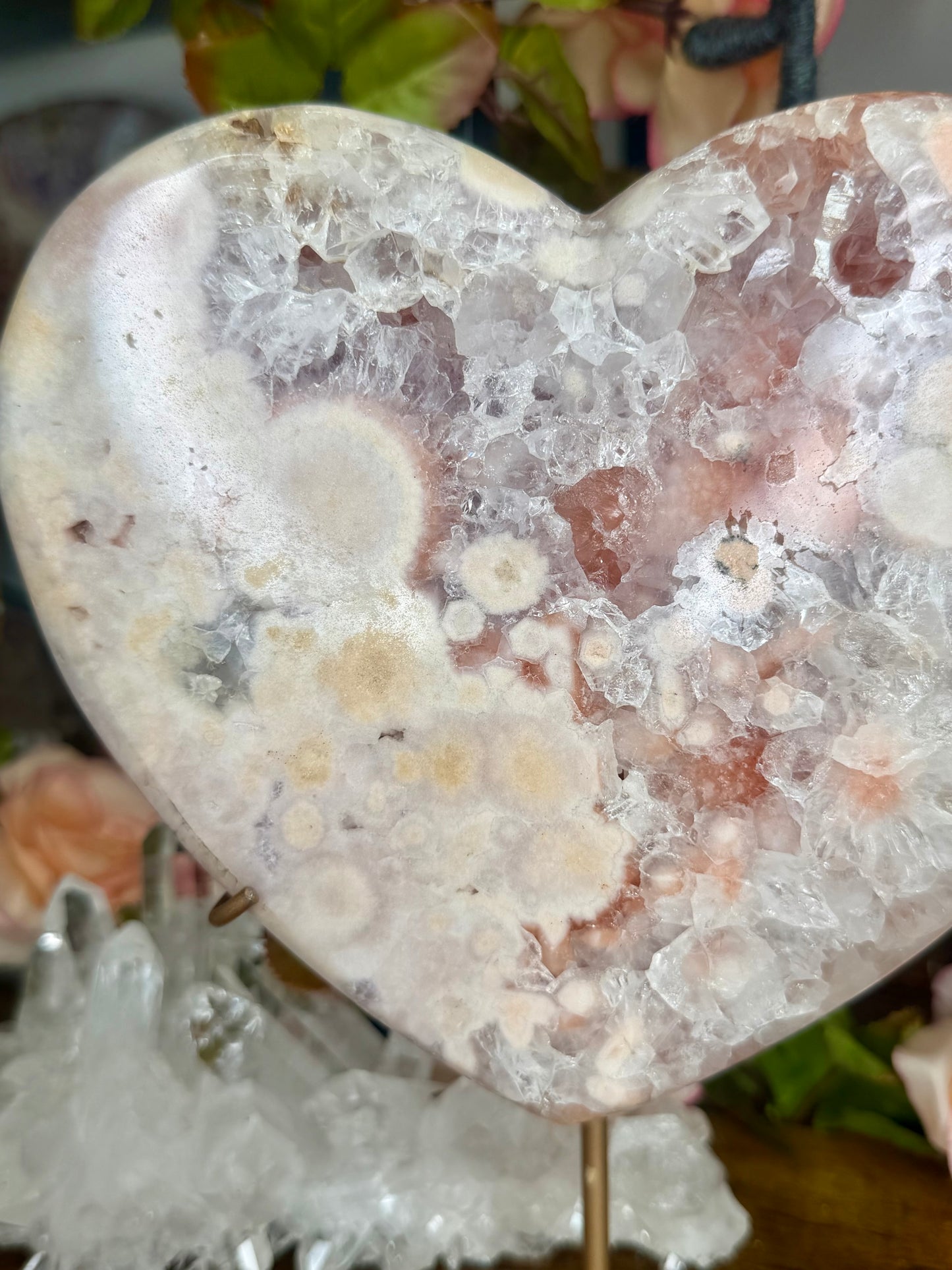 Pink Amethyst Heart with Stand | 1.49kg