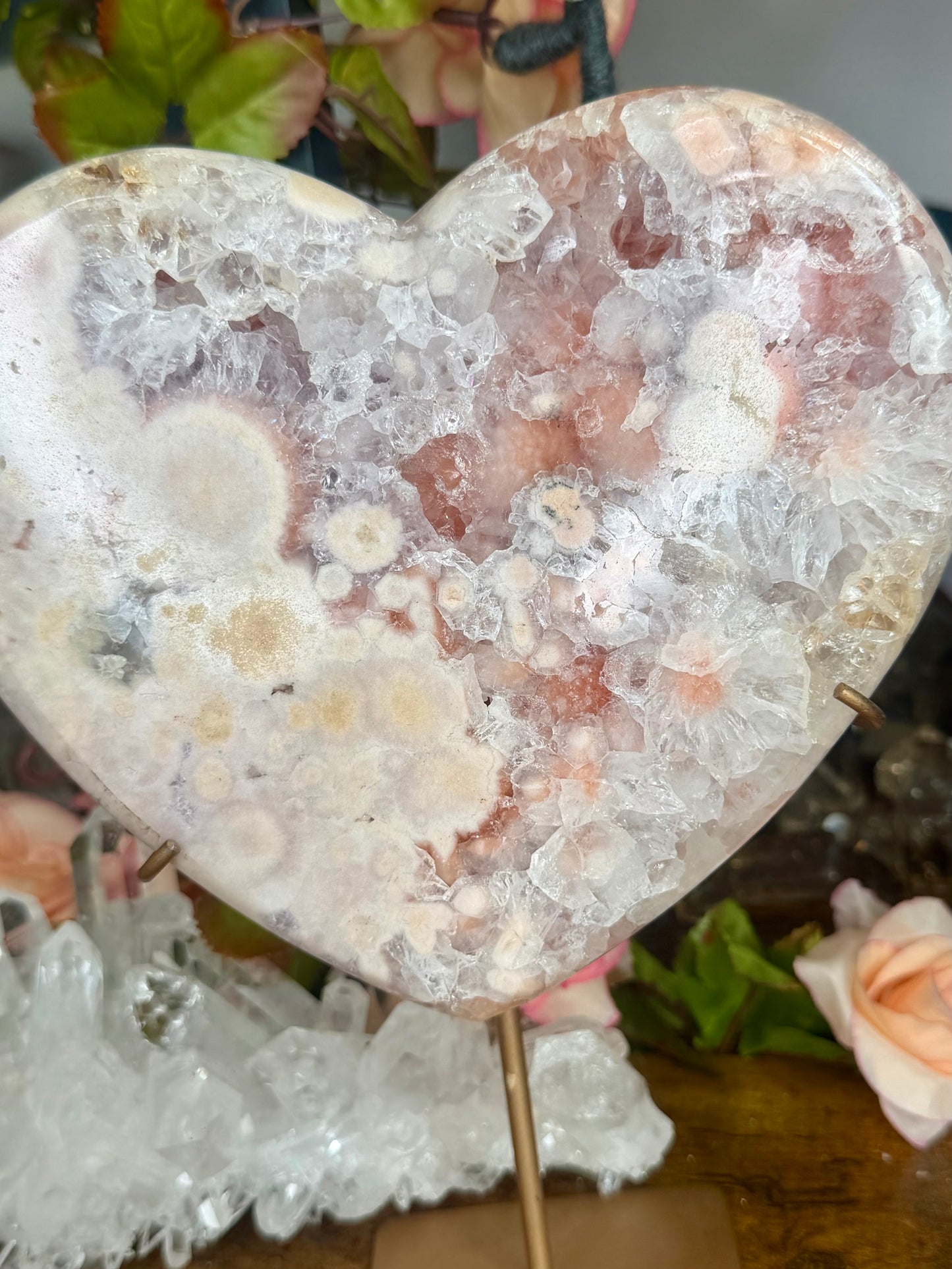 Pink Amethyst Heart with Stand | 1.49kg