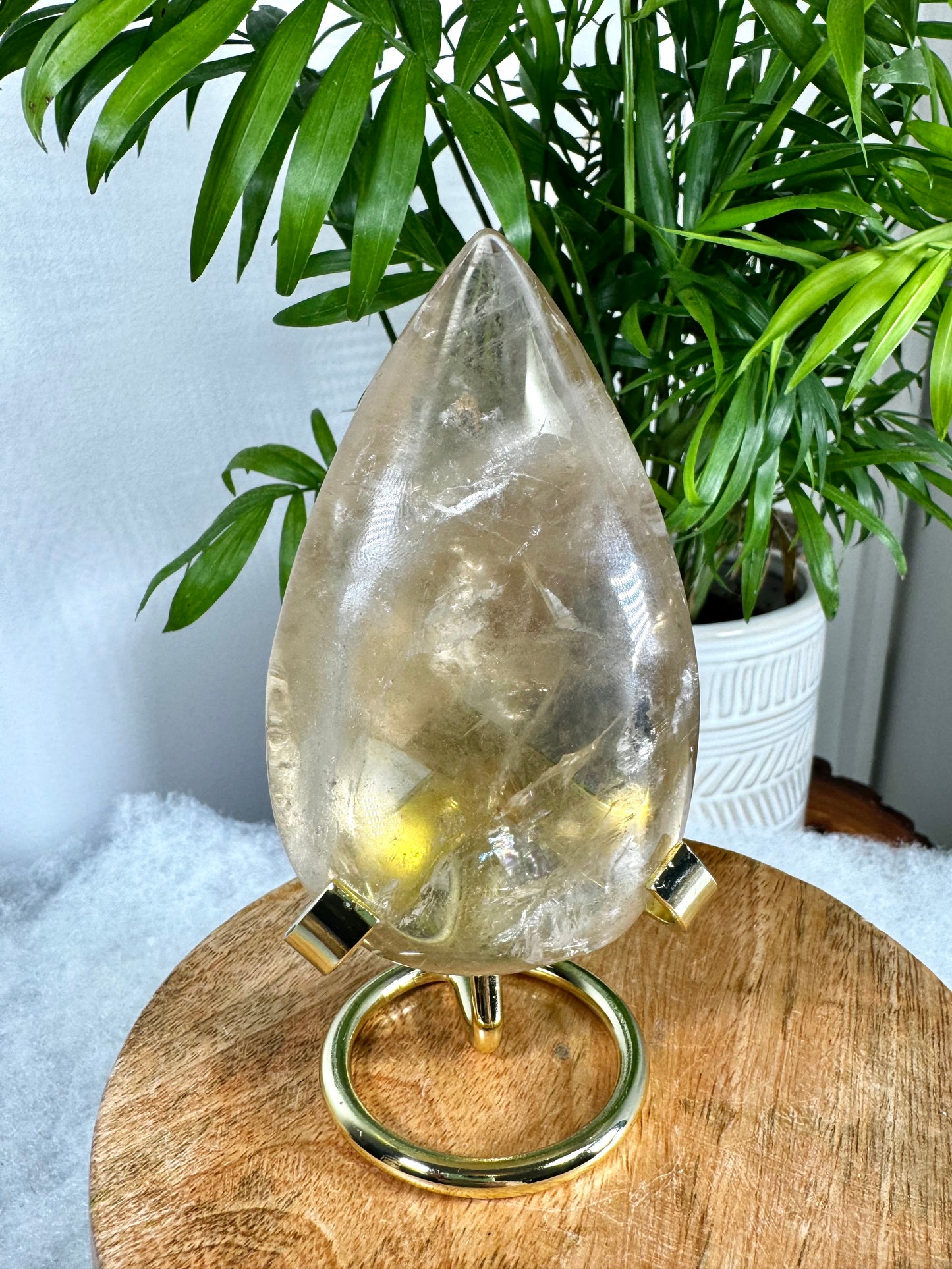 100% Natural Brazilian Champagne Citrine Flame (with Stand) | 220g