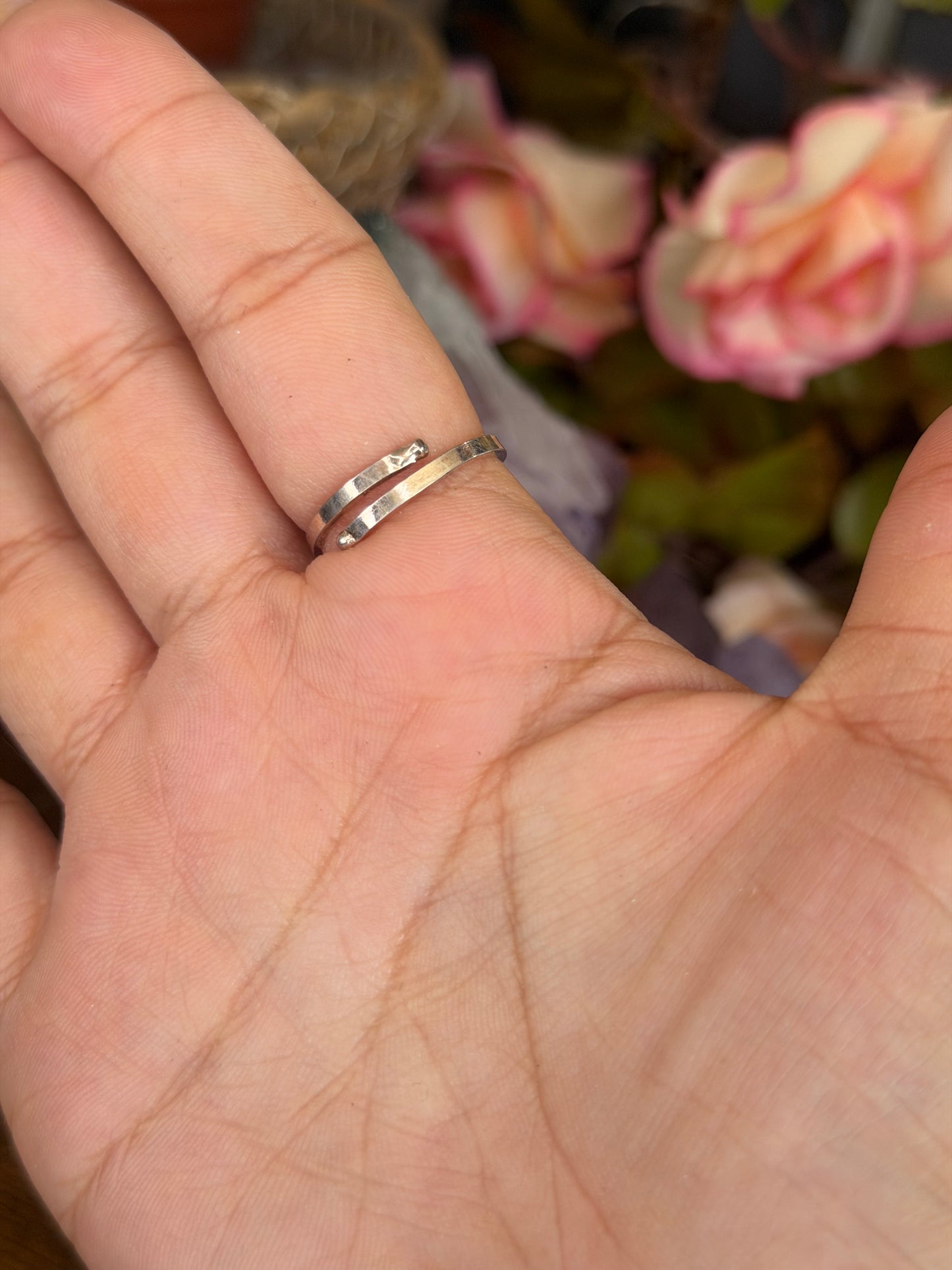 925 Silver Adjustable Raw Emerald Ring | Handmade