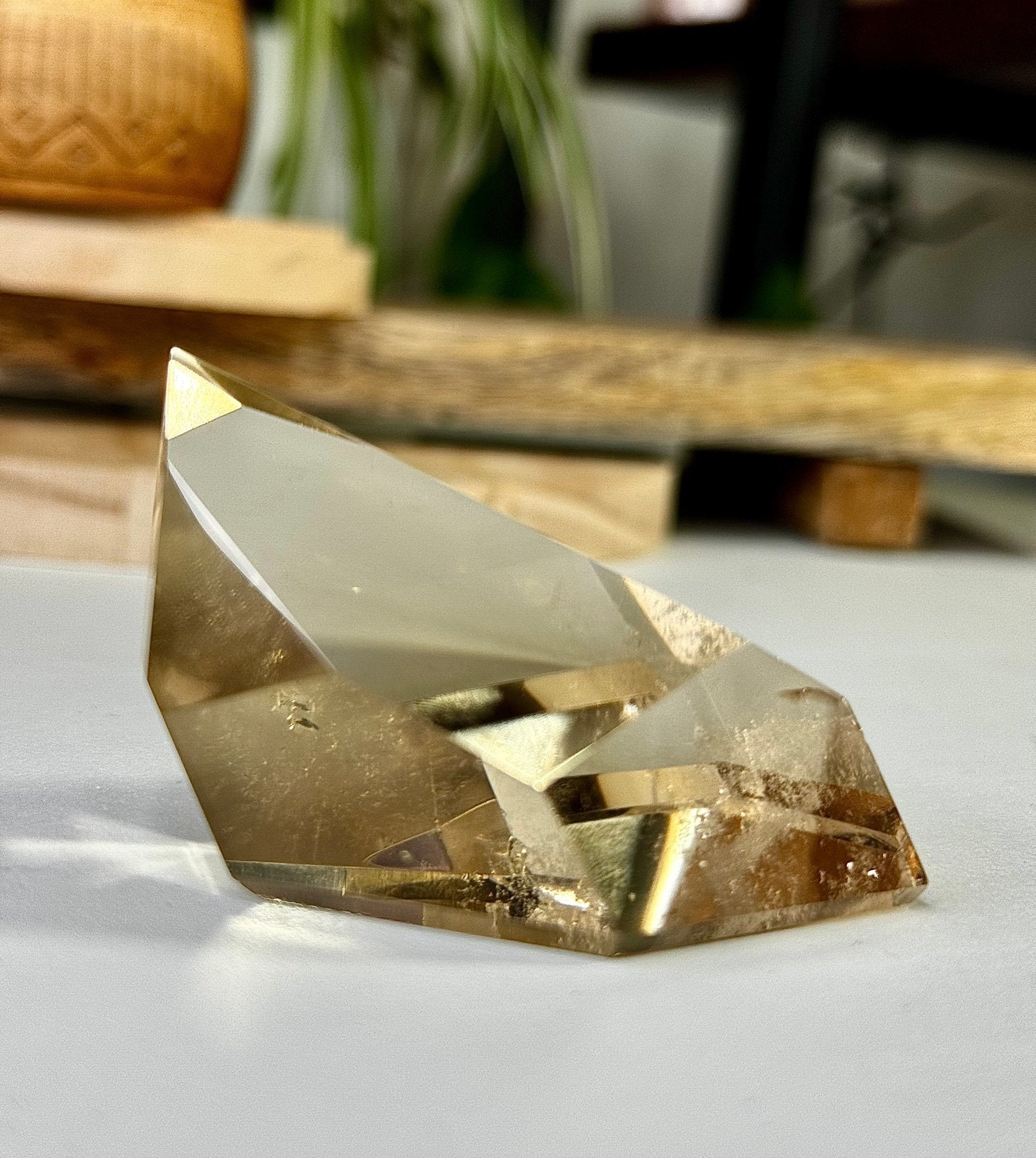 100% High Quality Natural Brazilian Champagne Citrine Free Form (Polished) | 110g - The Crystal Valley