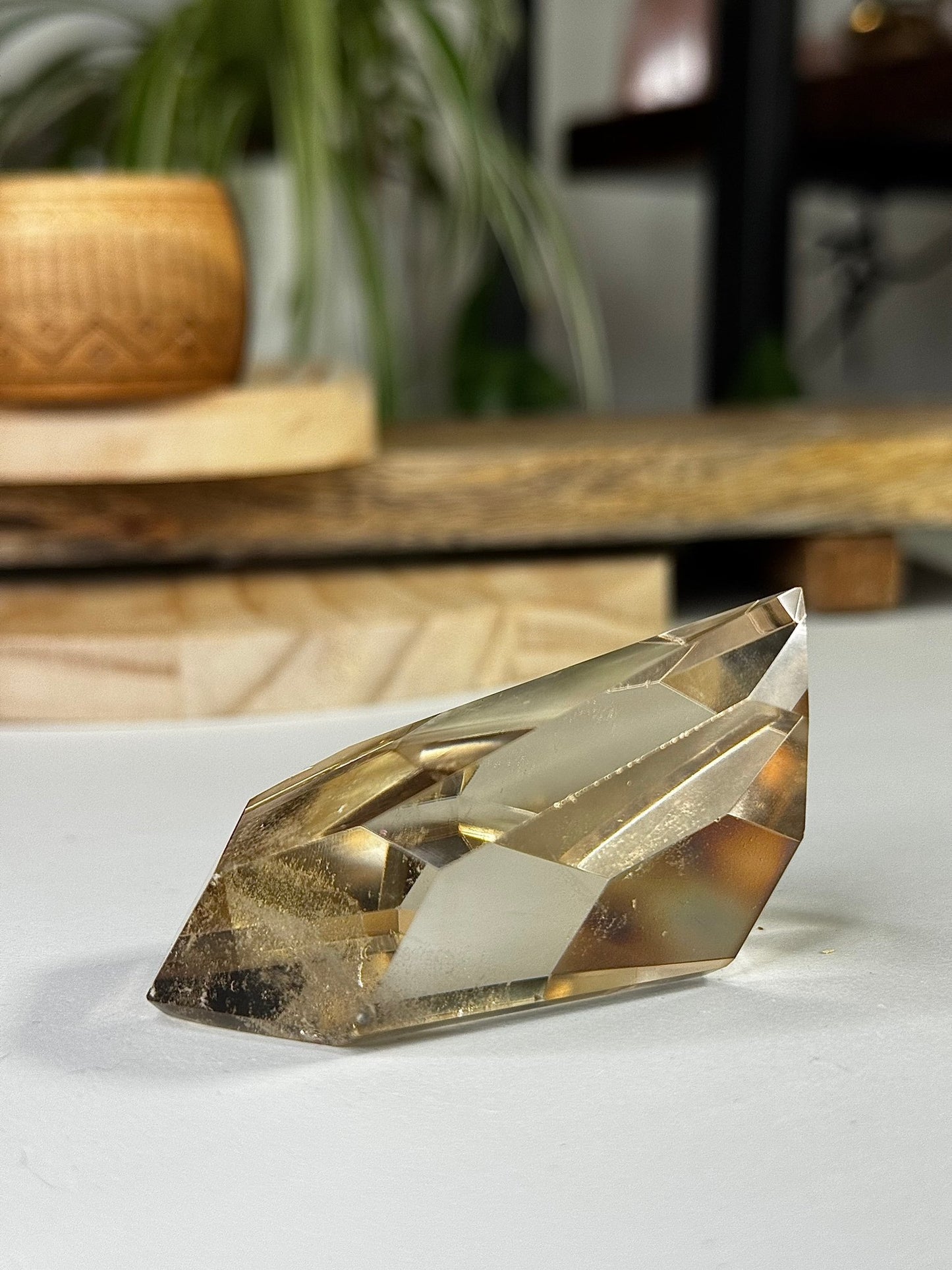 100% High Quality Natural Brazilian Champagne Citrine Free Form (Polished) | 110g - The Crystal Valley