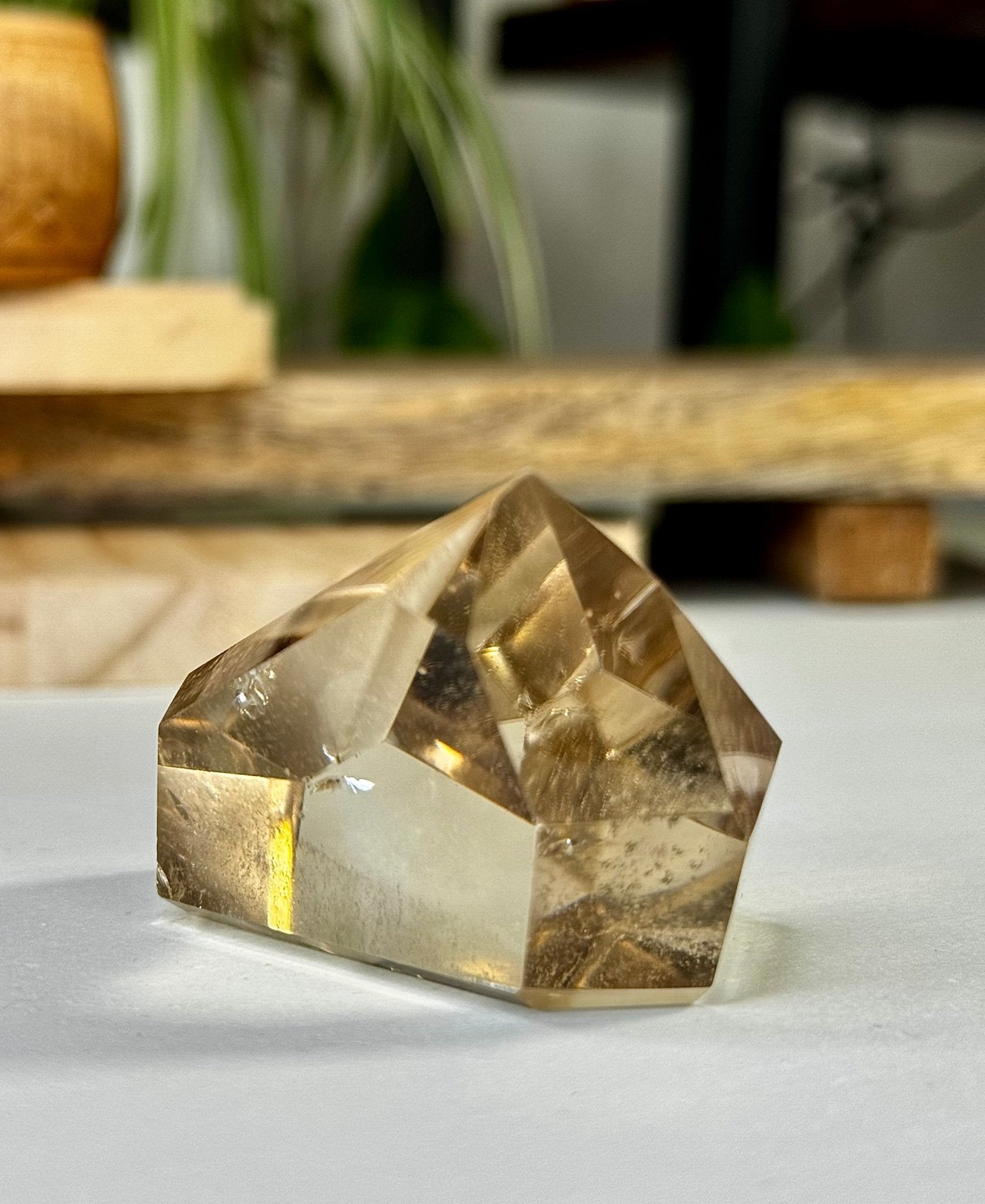 100% High Quality Natural Brazilian Champagne Citrine Free Form (Polished) | 110g - The Crystal Valley