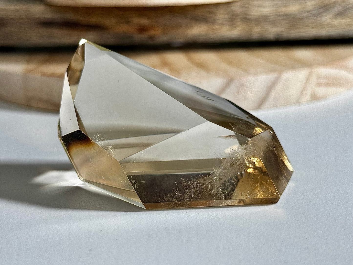 100% High Quality Natural Brazilian Champagne Citrine Free Form (Polished) | 110g - The Crystal Valley