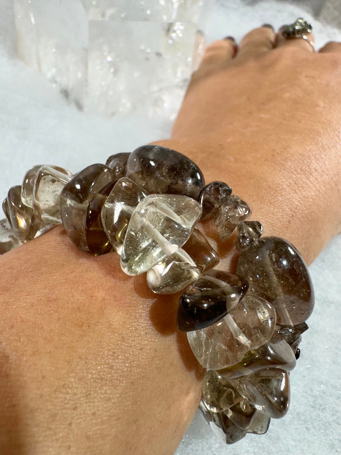 High Quality Smokey Quartz Bracelet | 1.7 cm beads