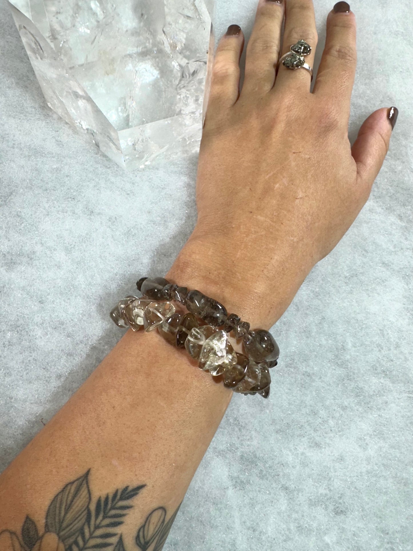 High Quality Smokey Quartz Bracelet | 1.7 cm beads