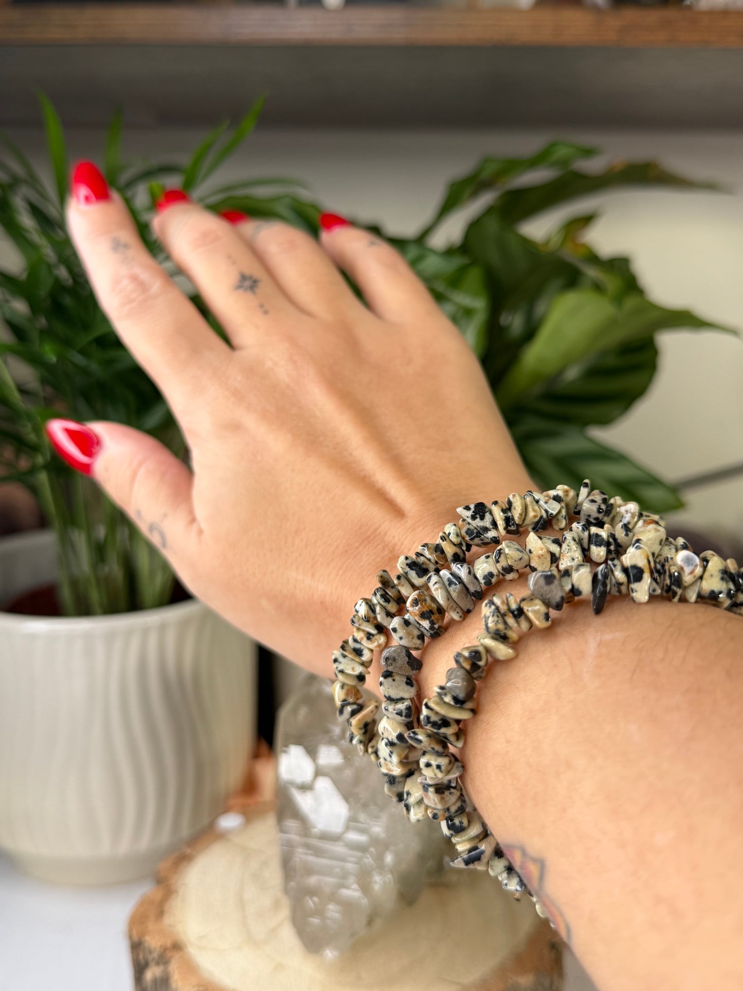 Elasticated Dalmatian Jasper Bracelet