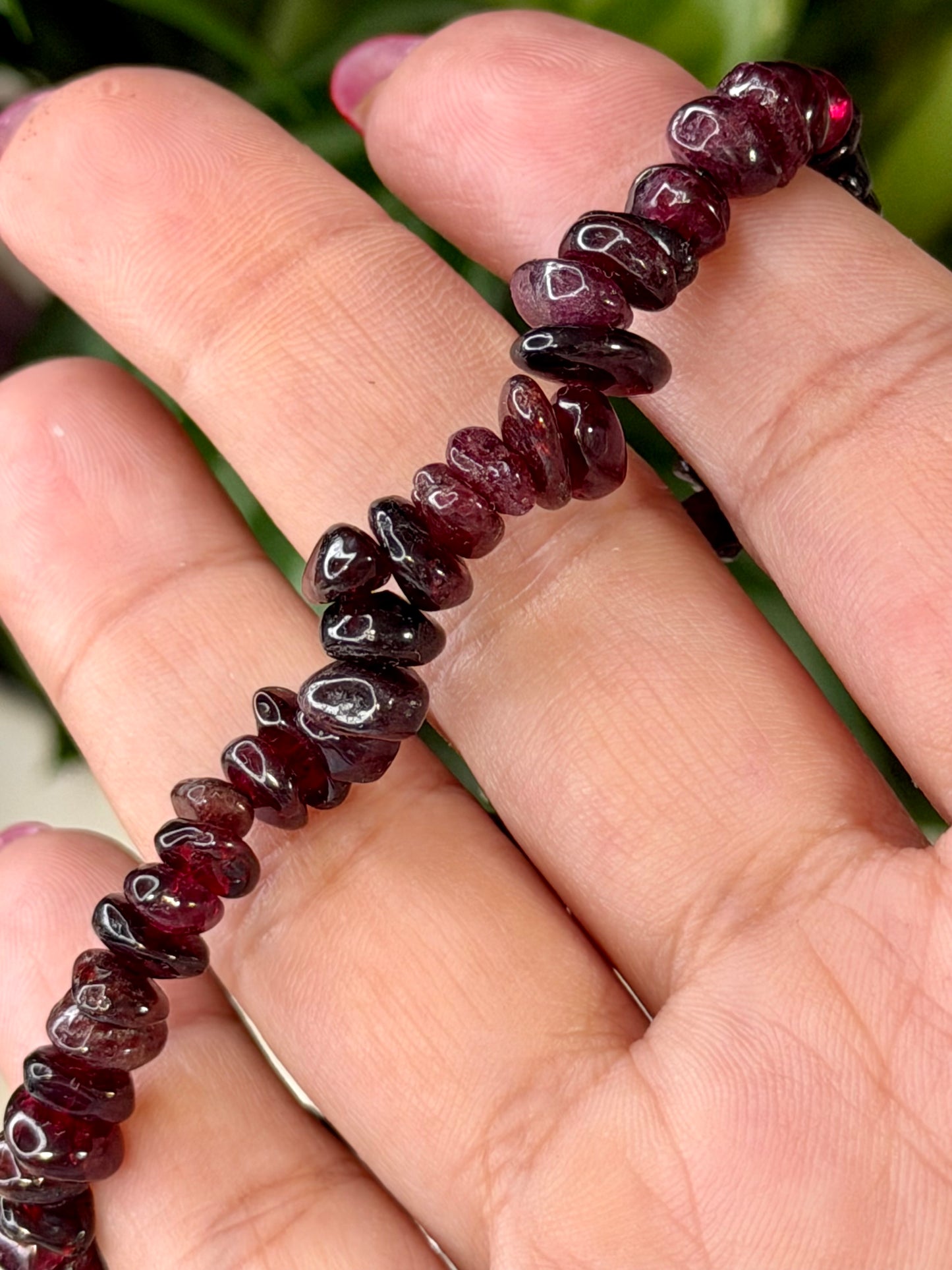 Elasticated Garnet Bracelet