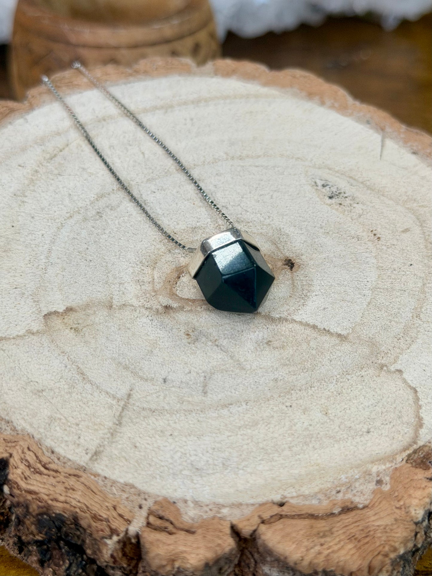 Silver 925 Black Obsidian necklace