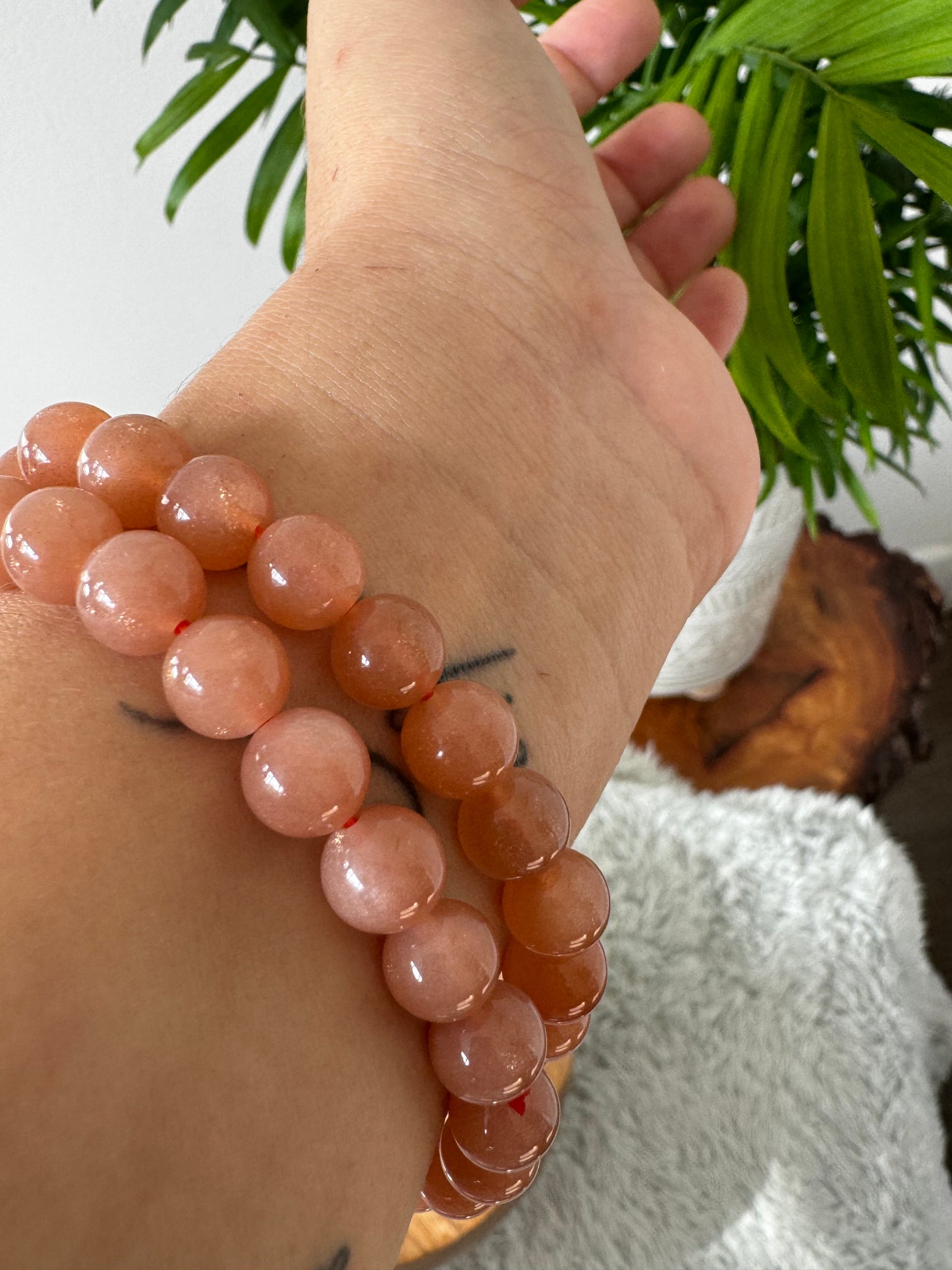 Peach Sunstone Bracelet | 8mm