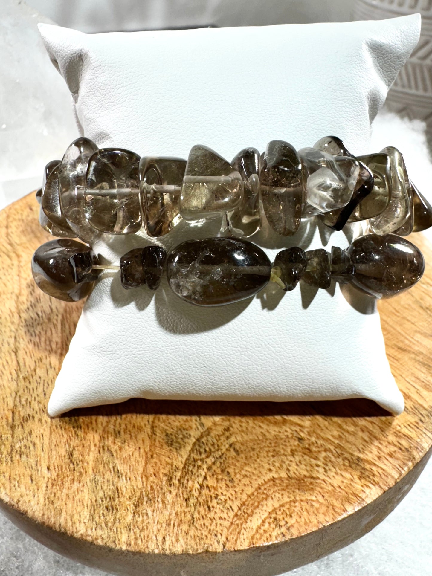 High Quality Smokey Quartz Bracelet | 1.7 cm beads