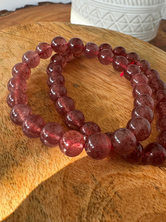 Strawberry Quartz Bracelet | 8.5 mm