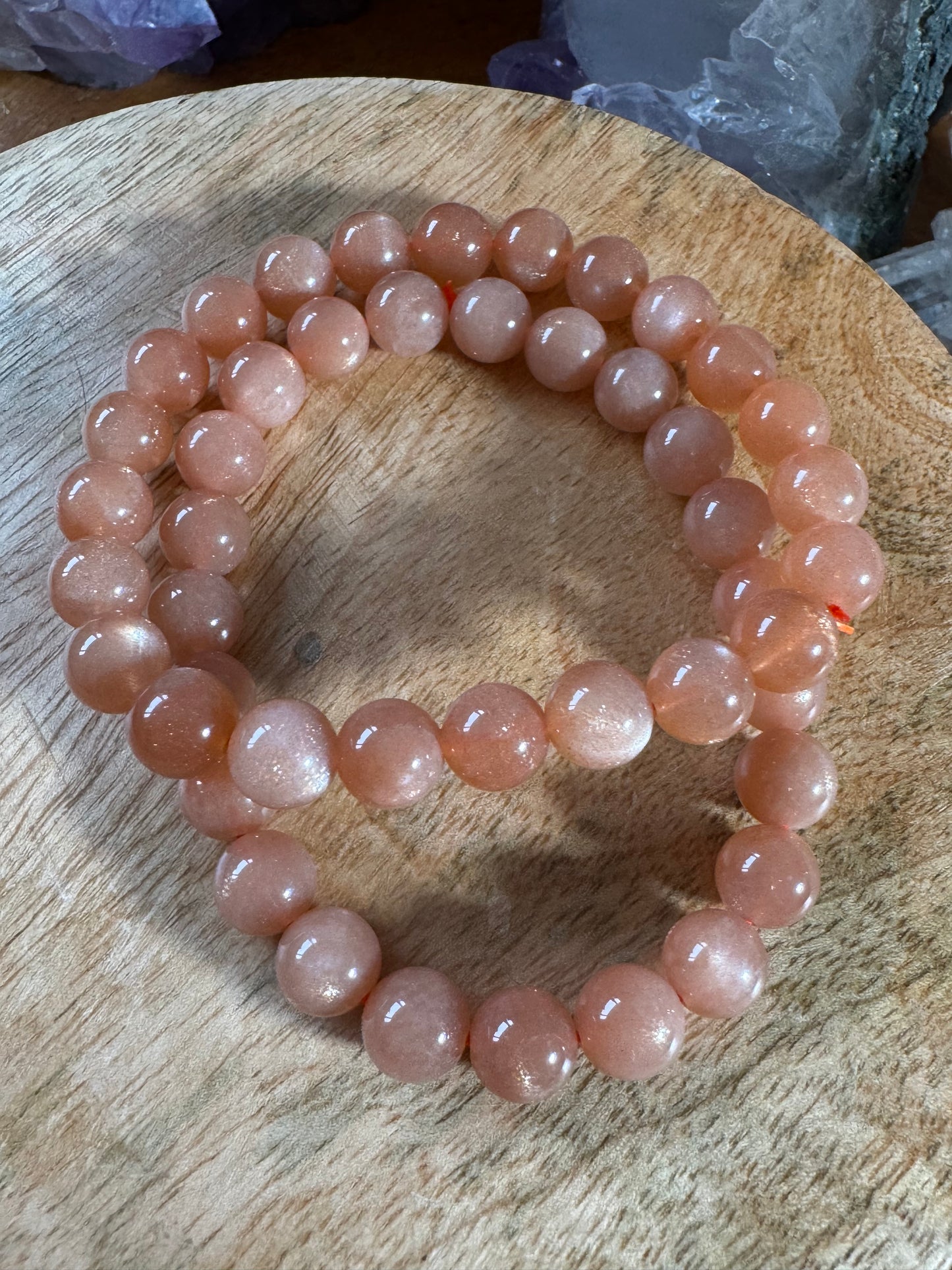 Peach Sunstone Bracelet | 8mm