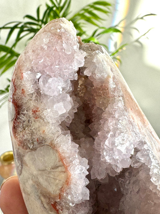 Pink Amethyst Free Form (half natural, half polished) | 345g