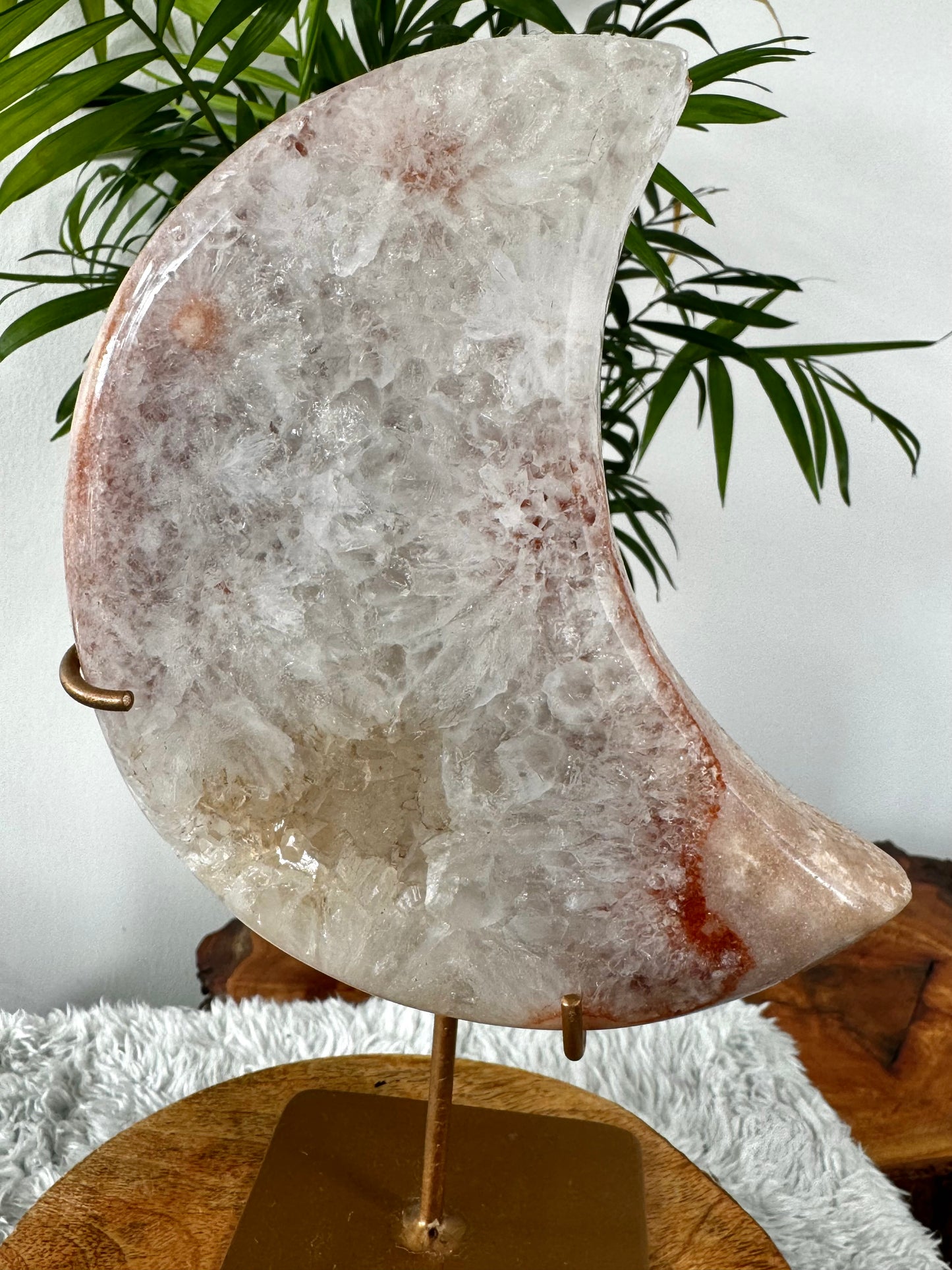 Pink Amethyst Moon (with stand) | 828g