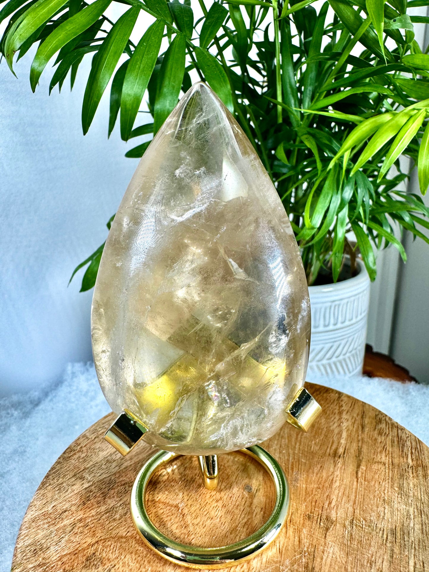 100% Natural Brazilian Champagne Citrine Flame (with Stand) | 220g