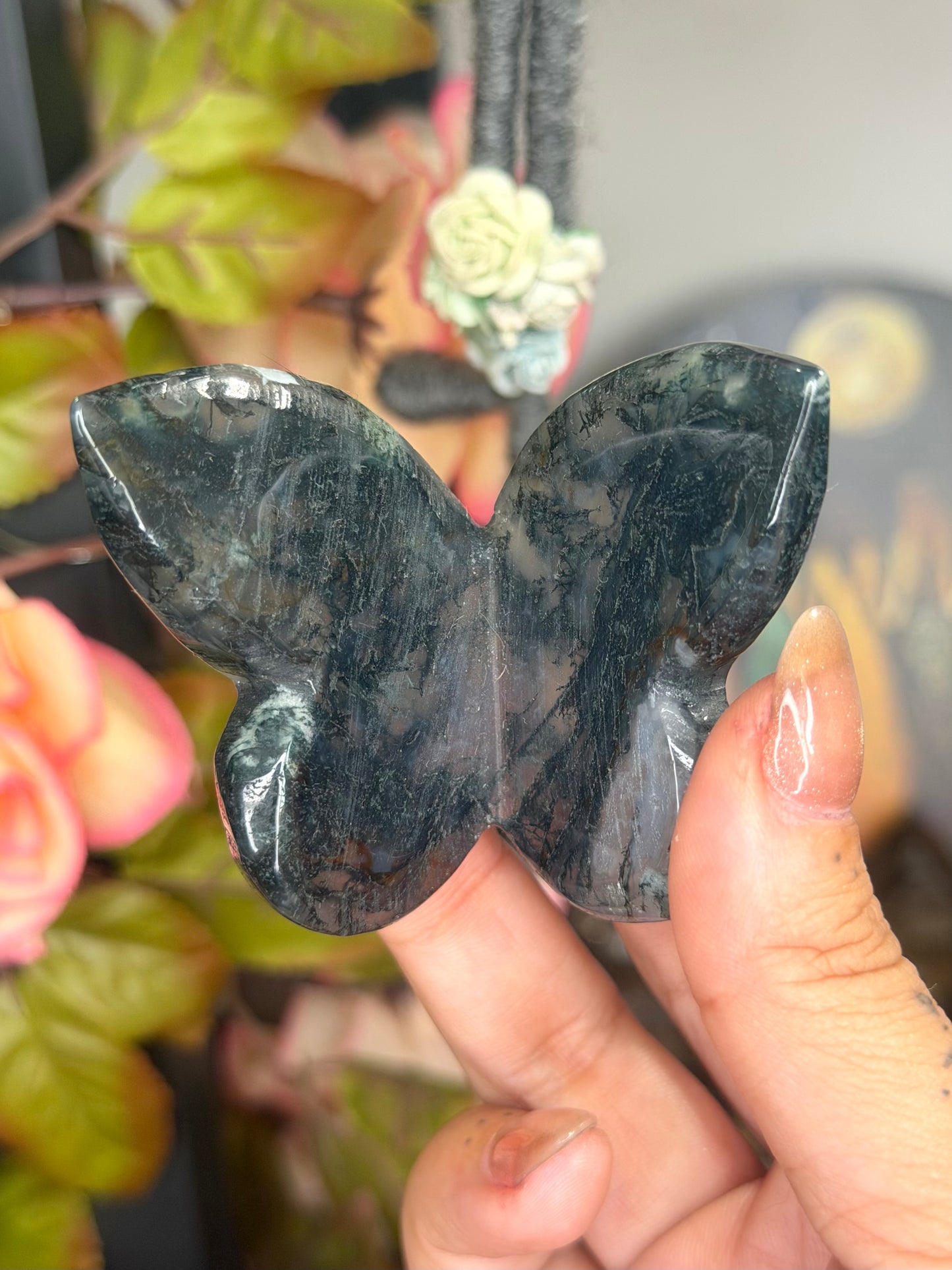 Moss Agate Butterfly |  69g