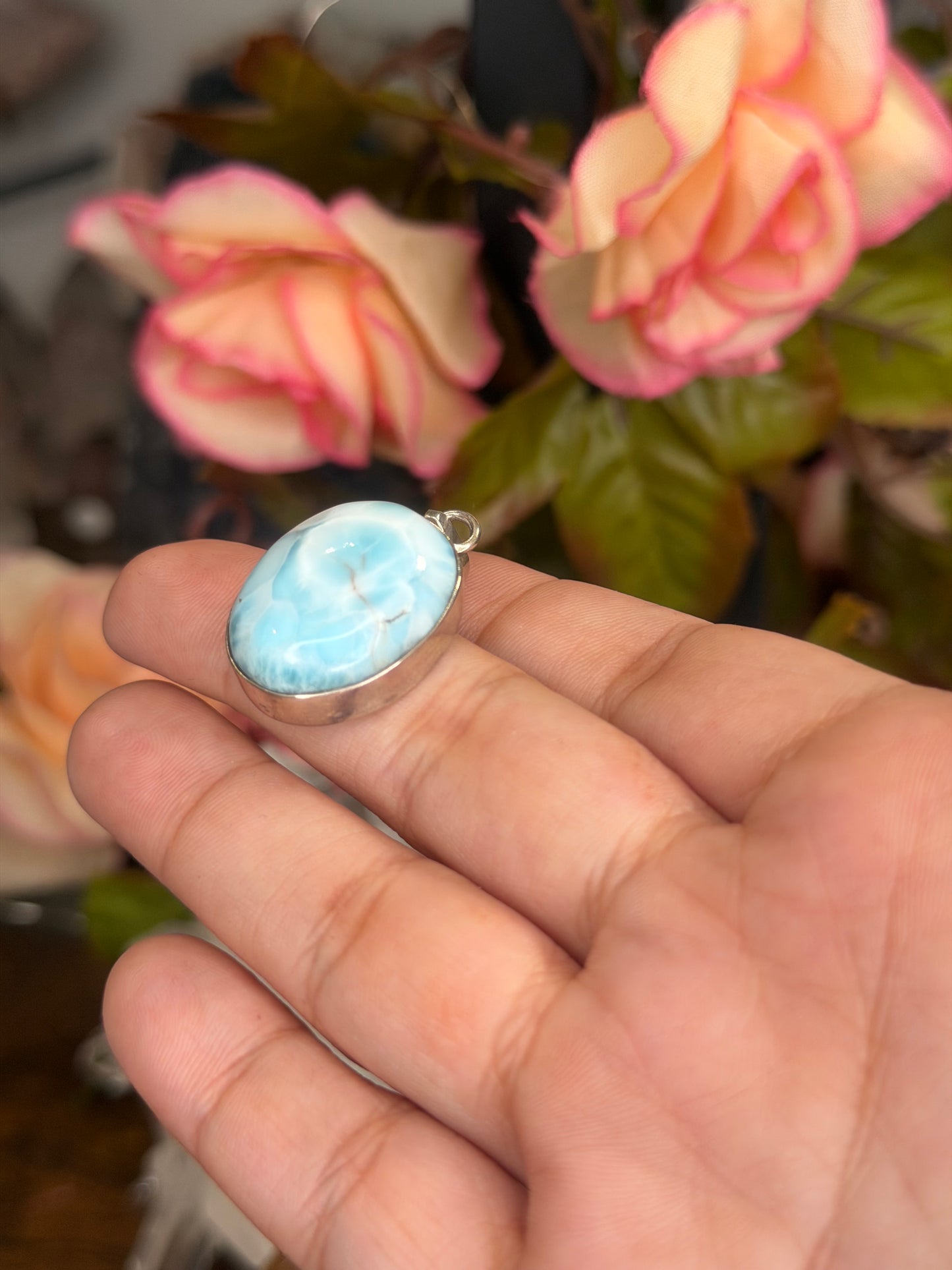 Silver 925 Larimar Pendant | 10g