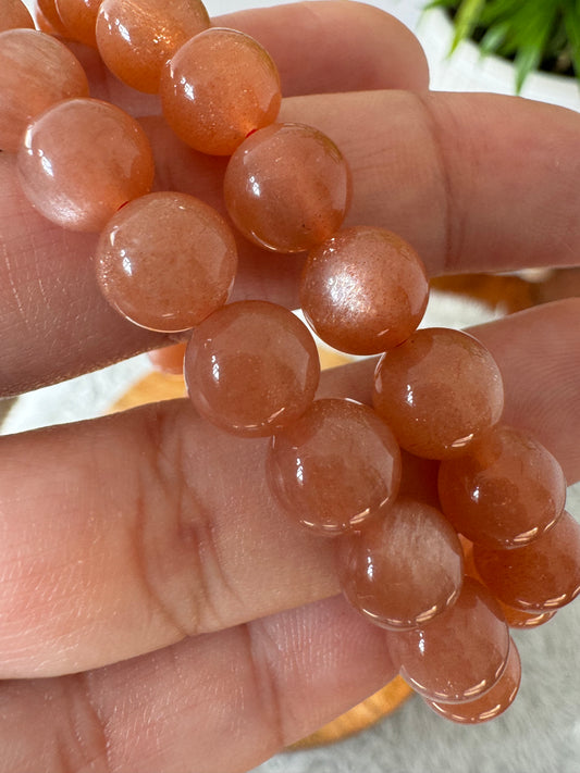 Peach Sunstone Bracelet | 8mm