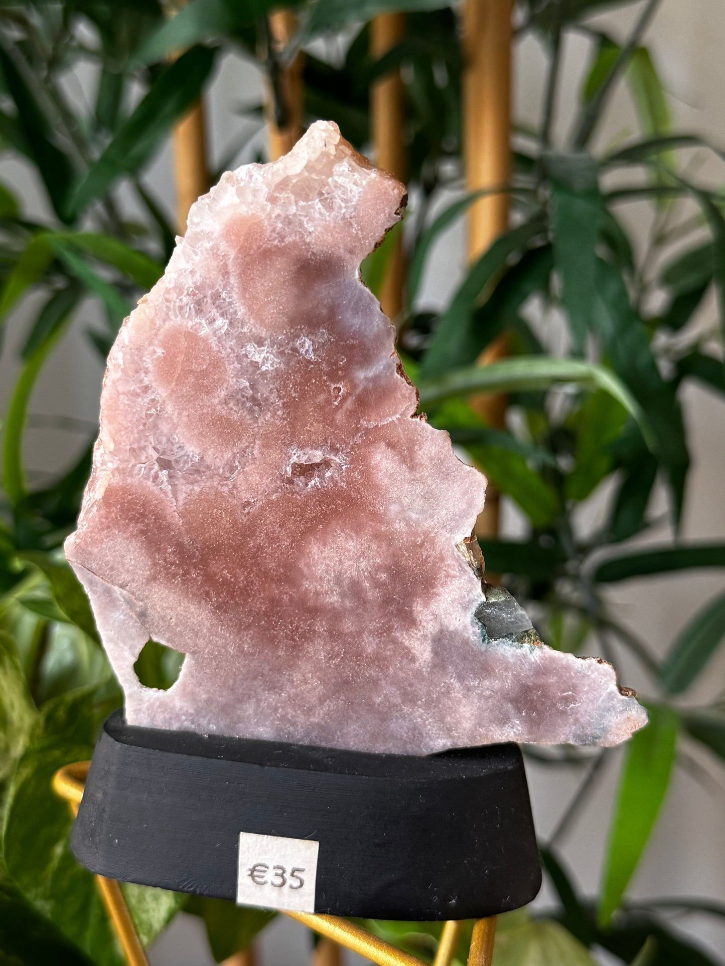 SUPER SALE - Pink Amethyst Slab on wood stand | PA 6