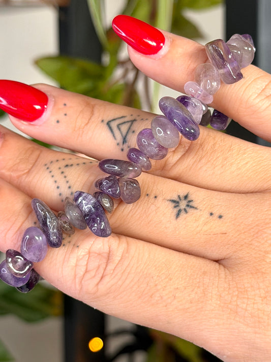 Elasticated Amethyst Bracelet