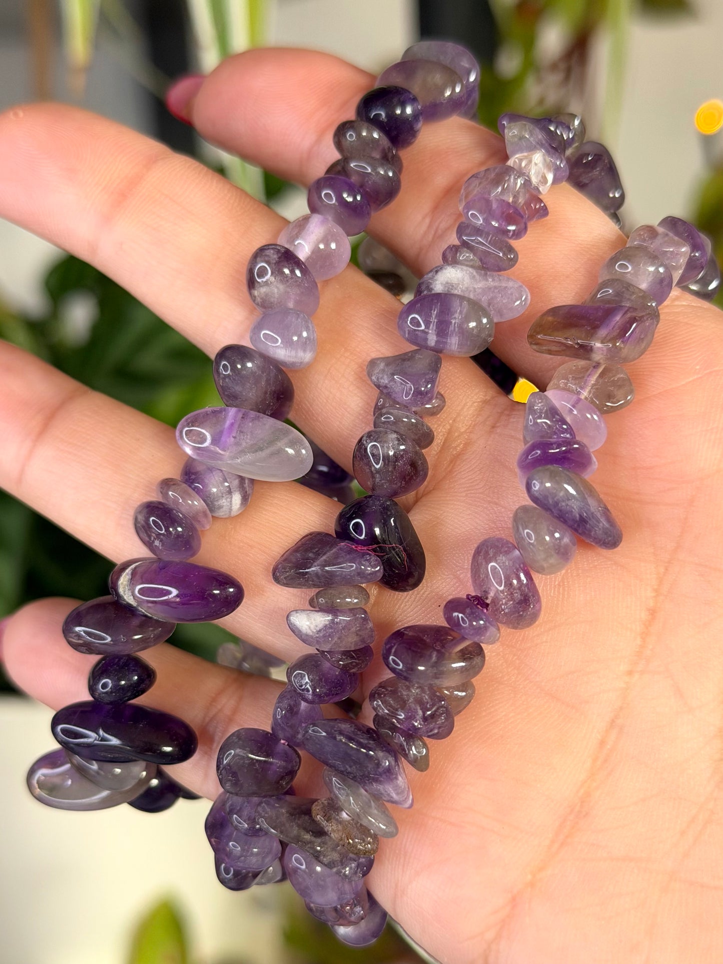 Elasticated Amethyst Bracelet