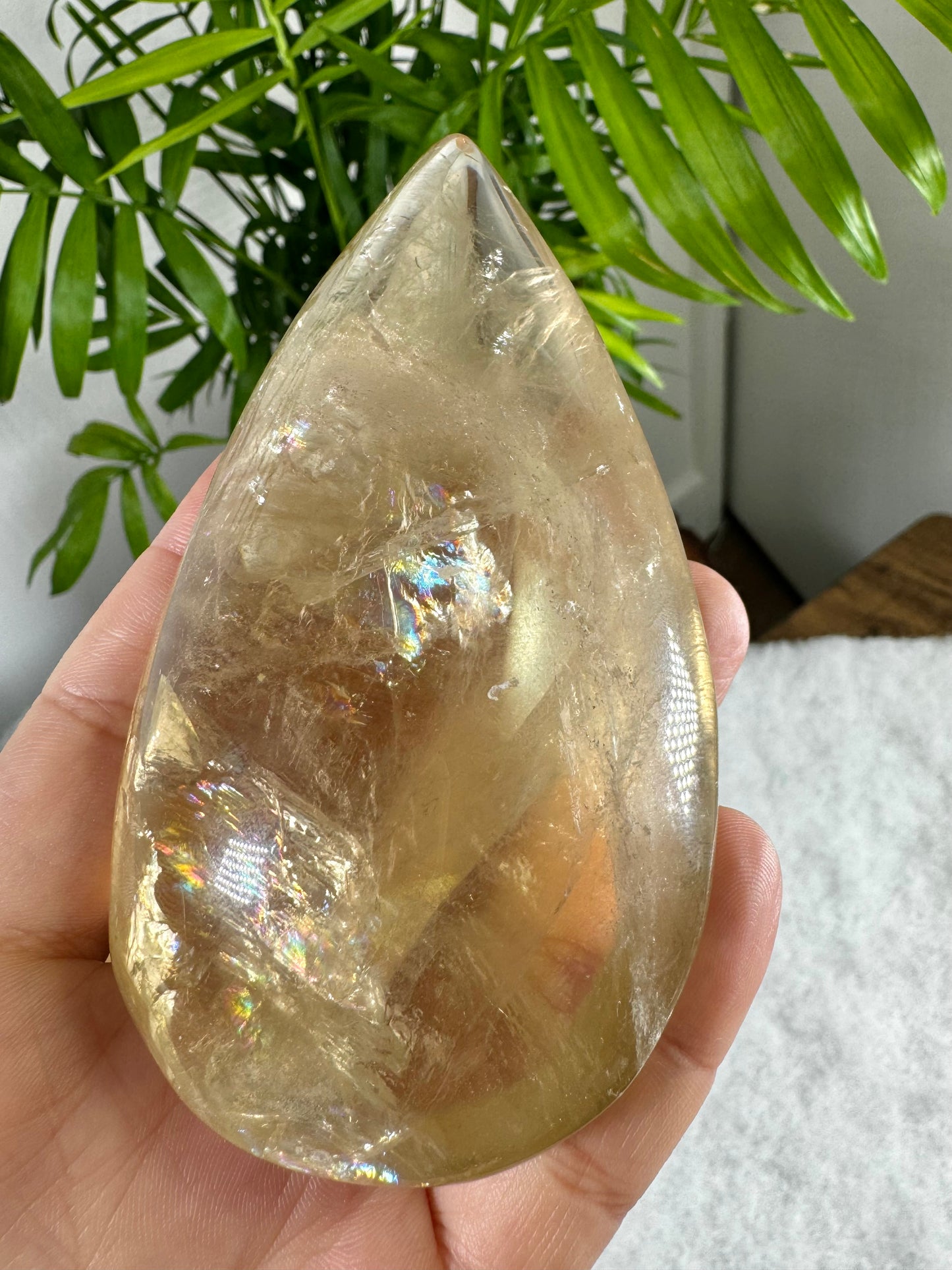 100% Natural Brazilian Champagne Citrine Flame (with Stand) | 220g