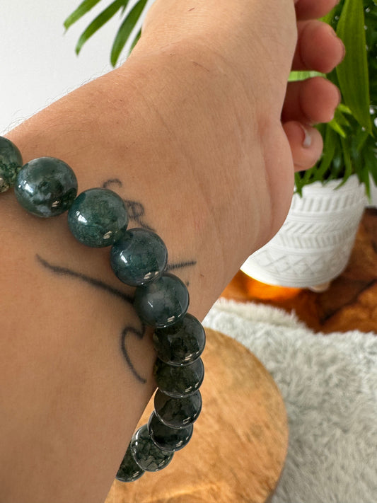 Moss Agate Bracelet |8.4 mm