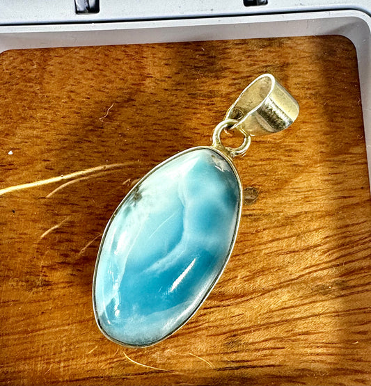 925 Silver Larimar Pendant | 9g