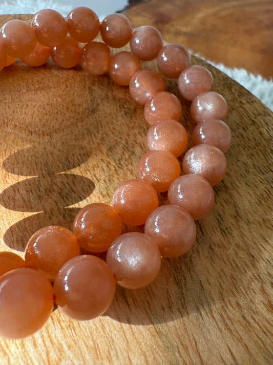 Peach Sunstone Bracelet | 8mm