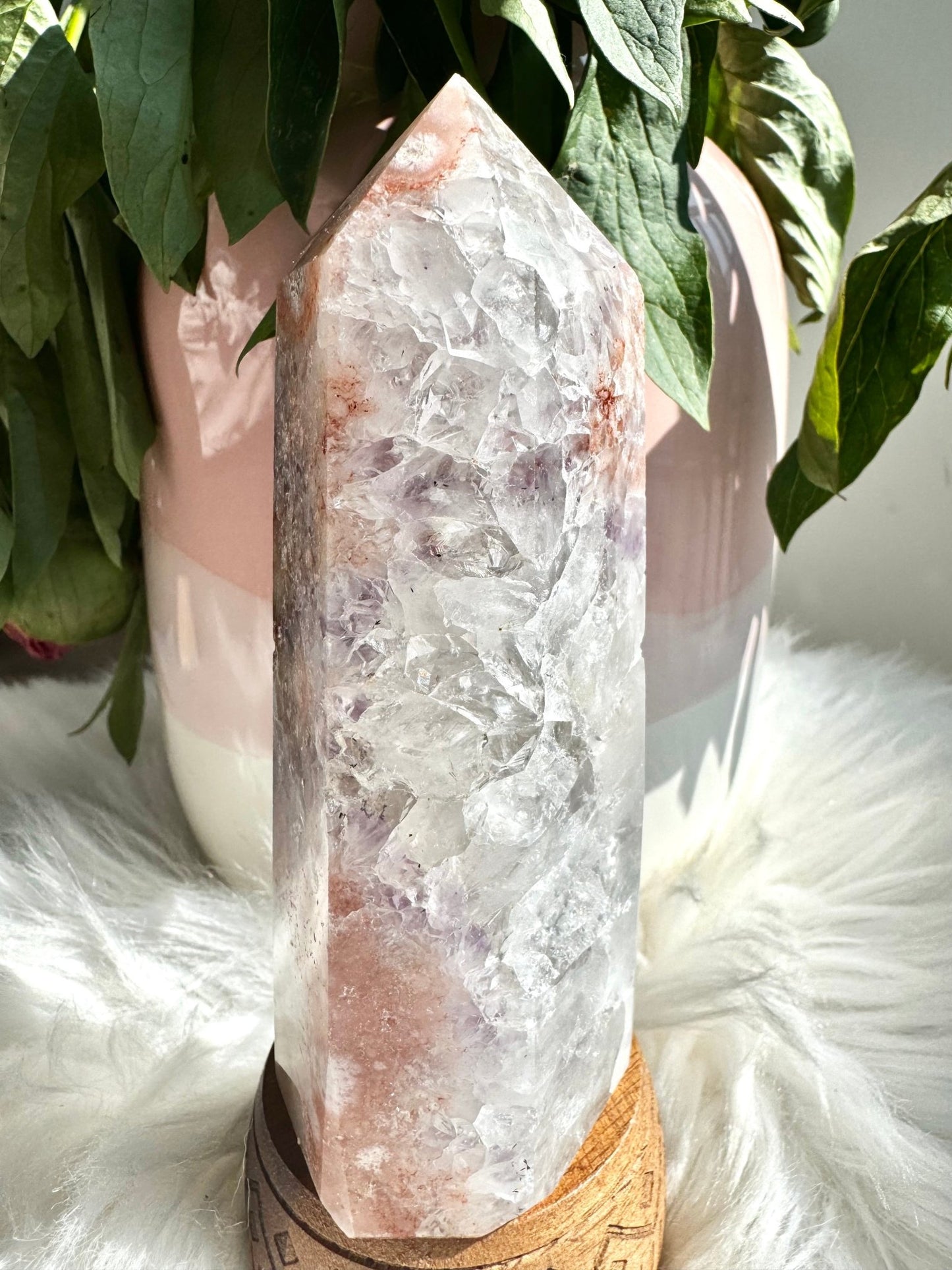 A+ Quality Pink Amethyst Tower | 341g - The Crystal Valley