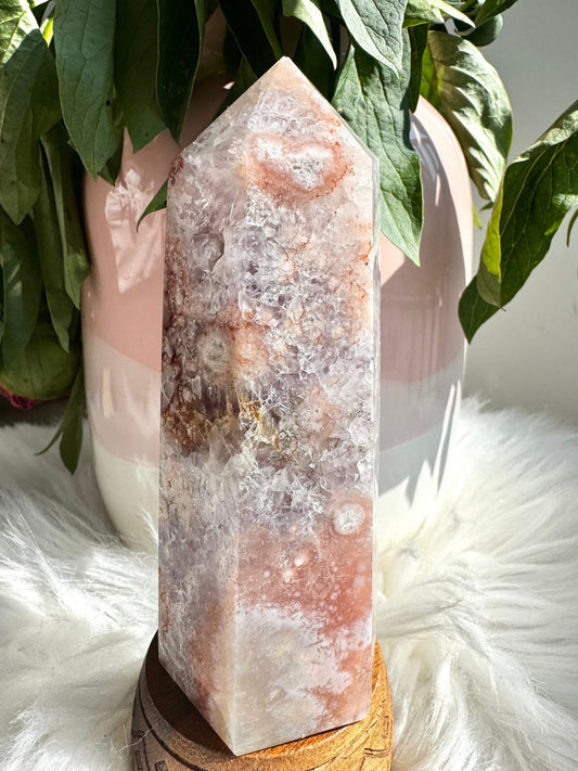 A+ Quality Pink Amethyst Tower | 341g - The Crystal Valley