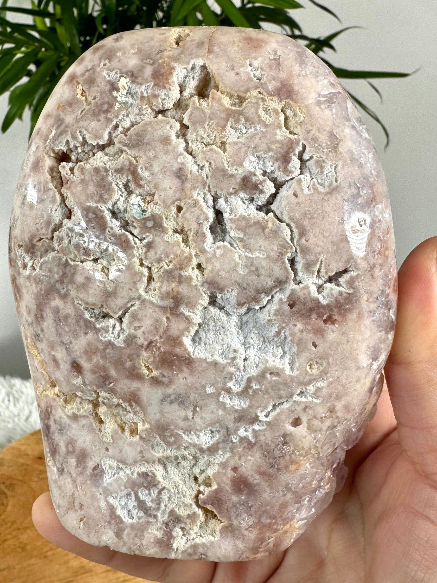 AAA Pink Amethyst Free Form (half natural, half polished) | 685g - The Crystal Valley