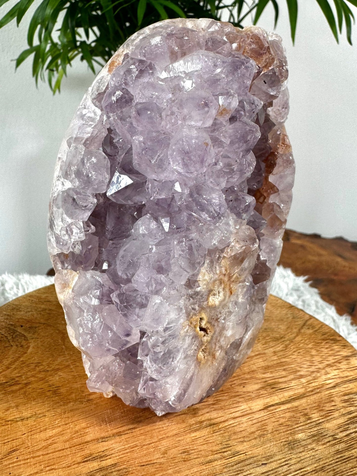 AAA Pink Amethyst Free Form (half natural, half polished) | 685g - The Crystal Valley