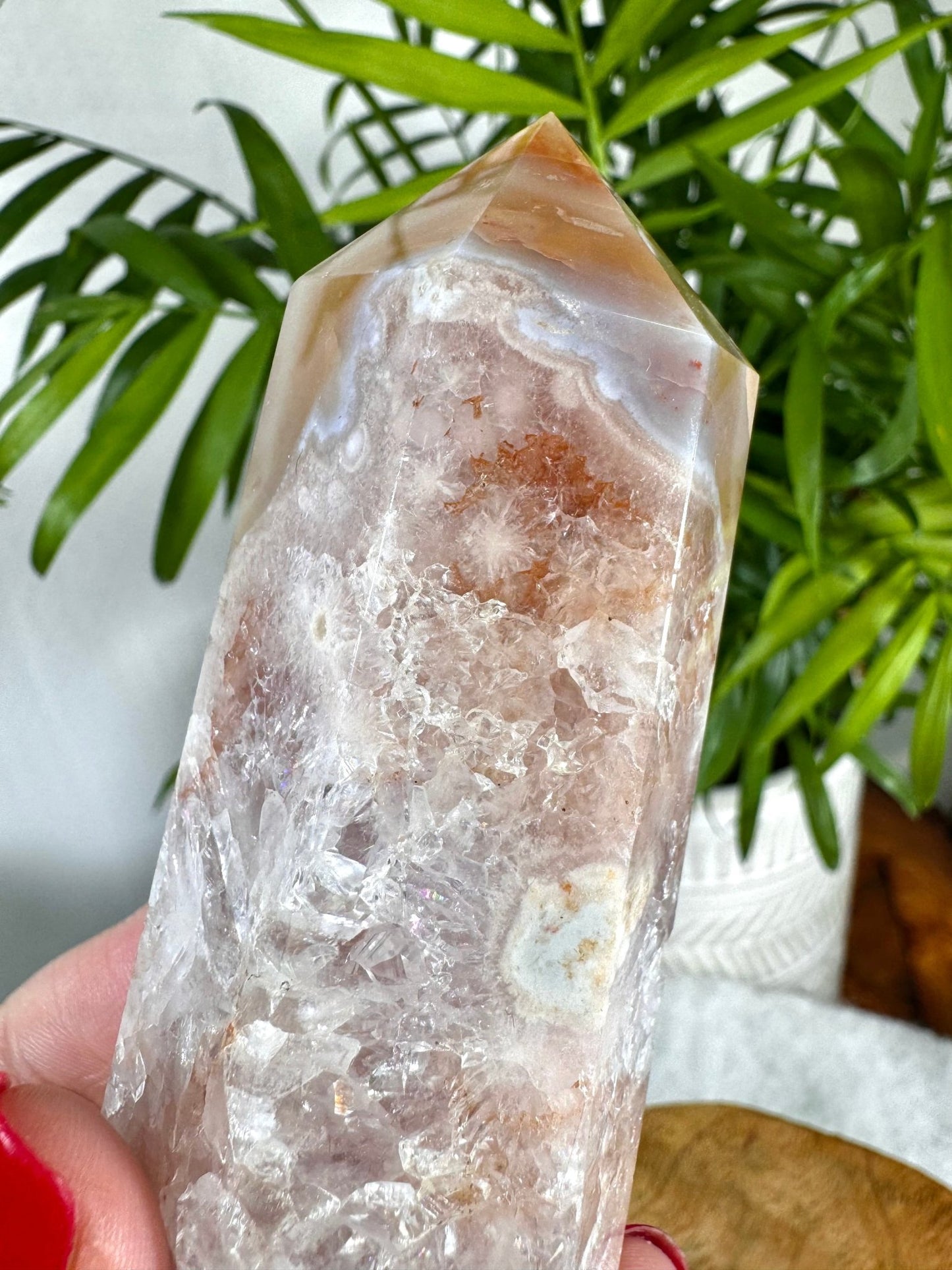 Amethyst with Agate Tower | 190g - The Crystal Valley