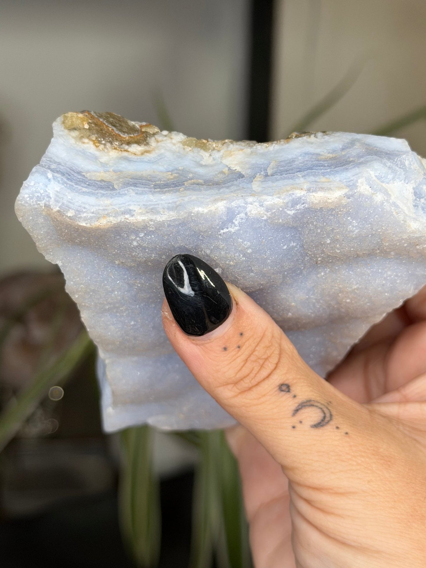 Blue Lace Specimen with Mica | 361g - The Crystal Valley