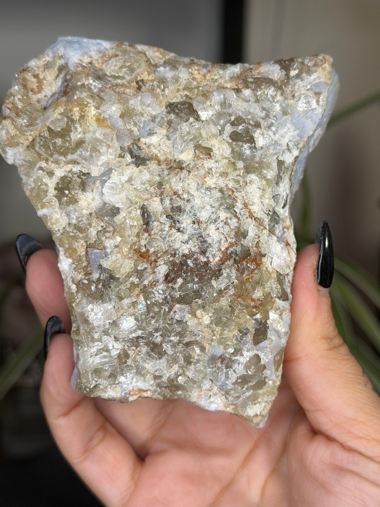 Blue Lace Specimen with Mica | 361g - The Crystal Valley