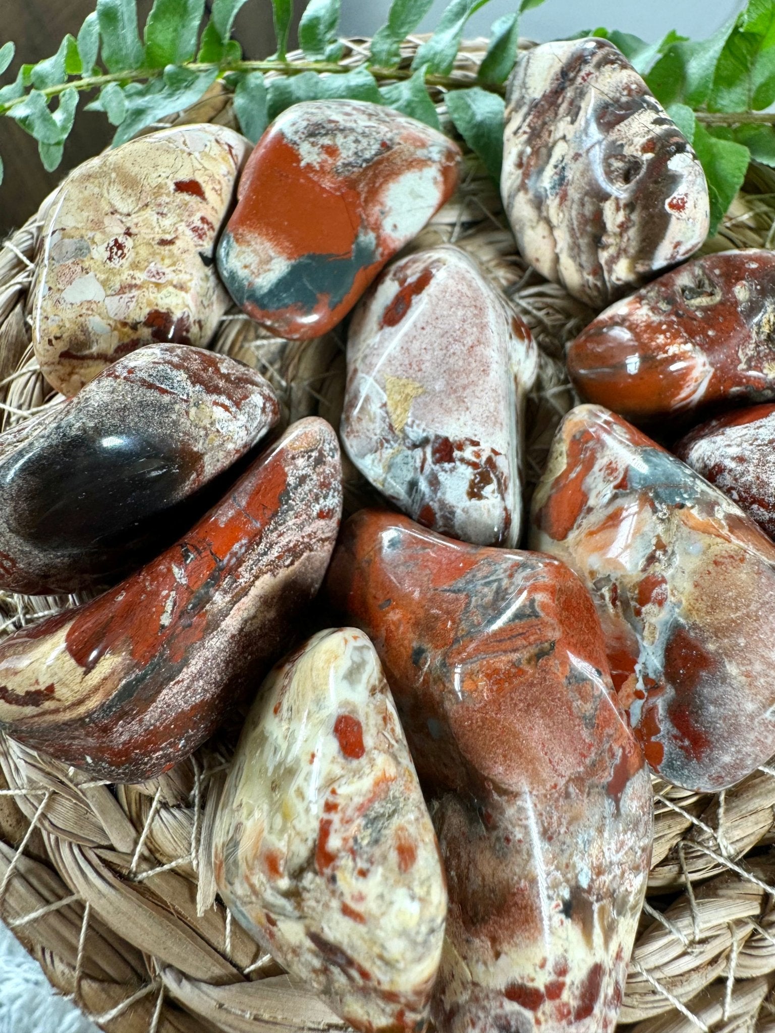 Brec Jasper Light Tumbles | Medium & Large sizes - Intuitively Chosen - The Crystal Valley