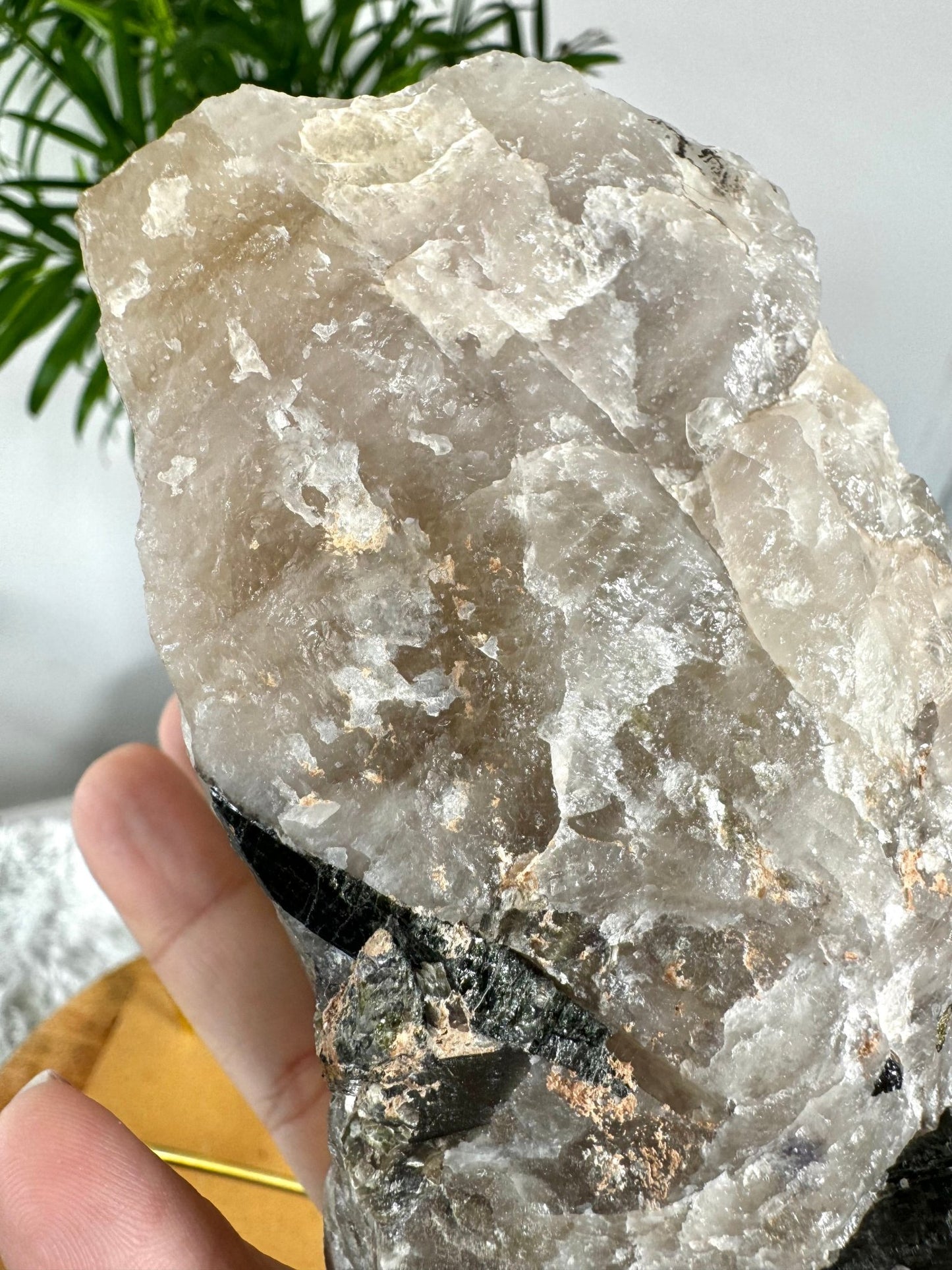 Collector's Item - Natural Green & Pink Tourmaline on Citrine, Smokey & Quartz with Lepidolite & Mica | 478g - The Crystal Valley