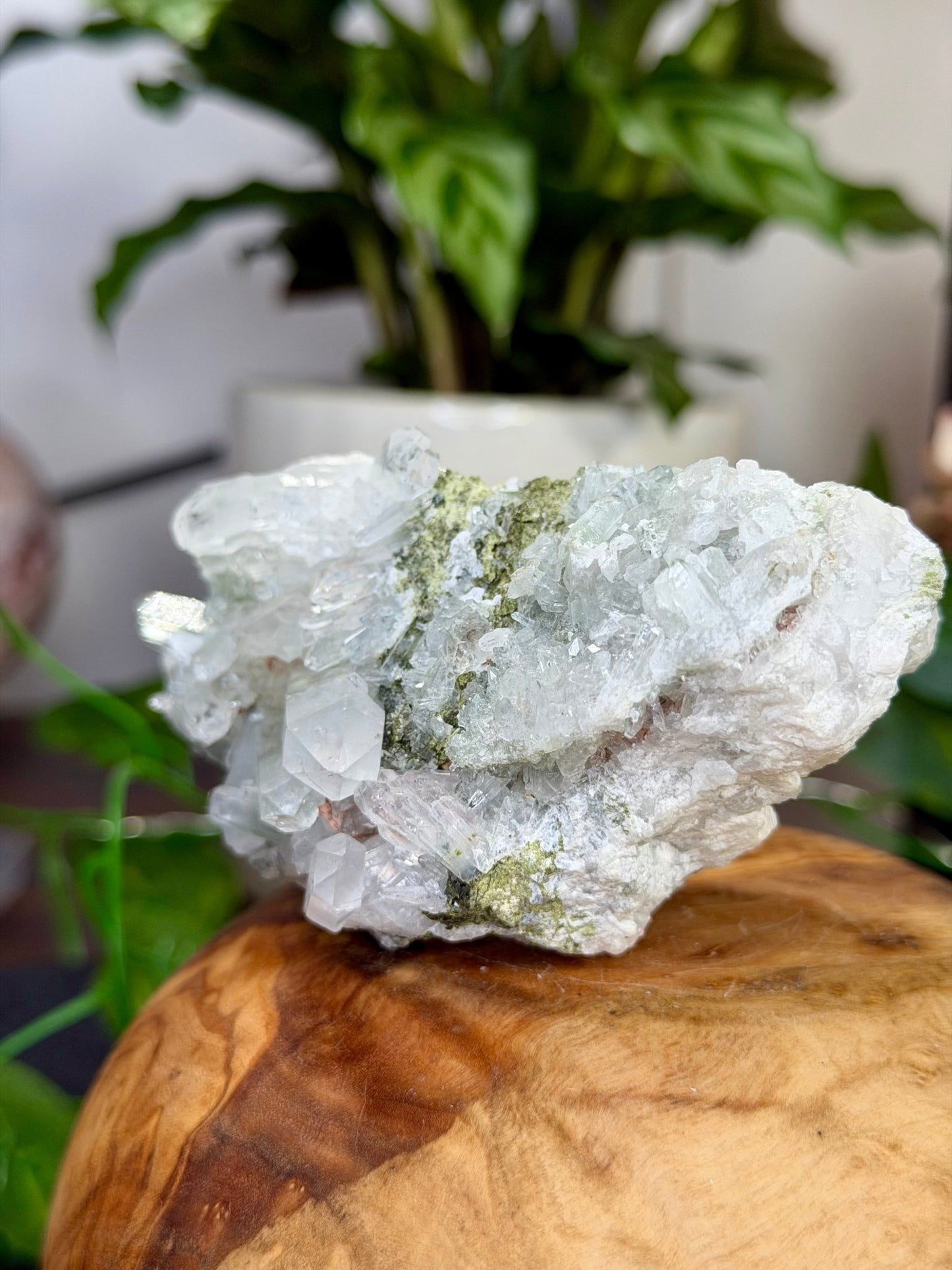 Epidote in Quartz | 247g - The Crystal Valley