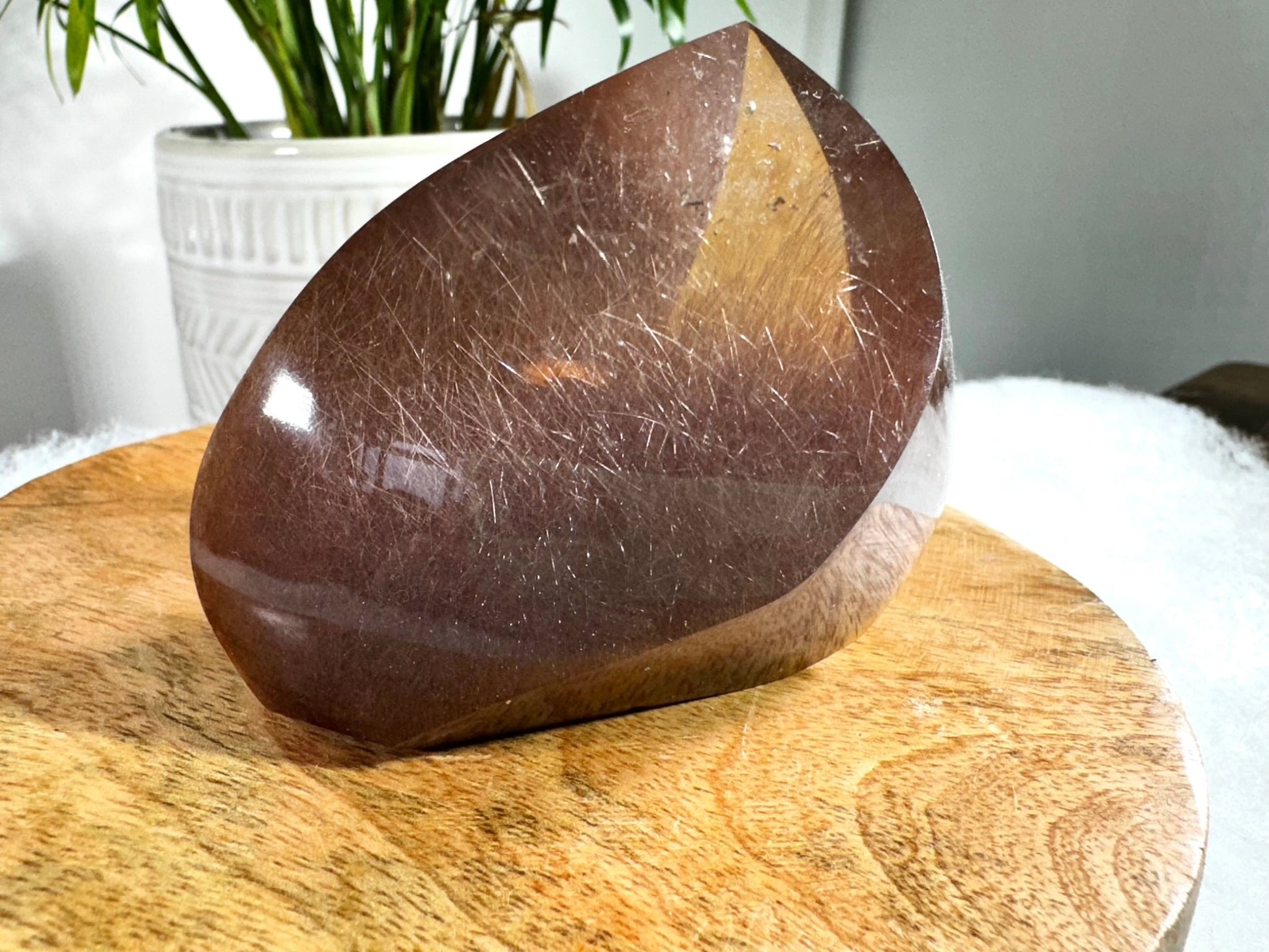 Extra Quality Golden & Red Rutile Lens | 250g - The Crystal Valley