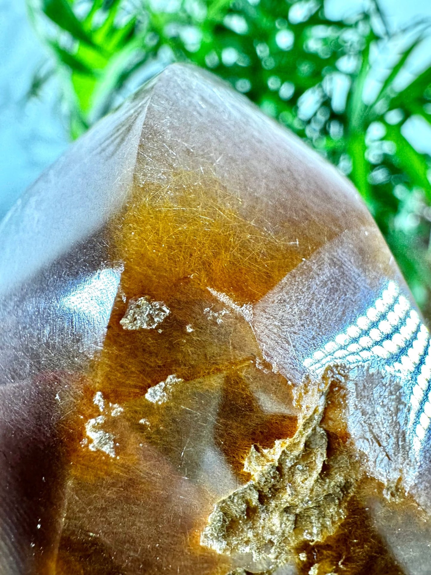 Extra Quality Golden & Red Rutile Lens | 250g - The Crystal Valley